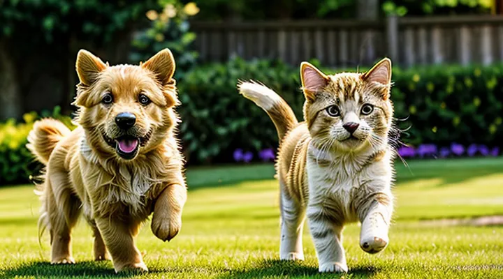 Инструкция: почему щенок гоняется за кошкой.